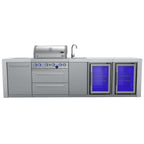Mont Alpi 400 Deluxe Island Grill with Beverage Center and Fridge Cabinet, MAi400-DBEVFC