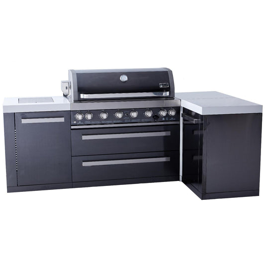 Mont Alpi 805 Black Stainless Steel Island Grill with 90 Degree Corner, MAi805-BSS90C