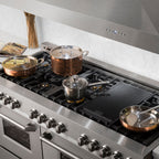 ZLINE 60 in. Legacy Dual Fuel Range with 8 Brass Burners, Gas Cooktop, Double Electric Convection Ovens (7.4 cu. ft.), Satin Stainless (RAS-SN-BR-60)