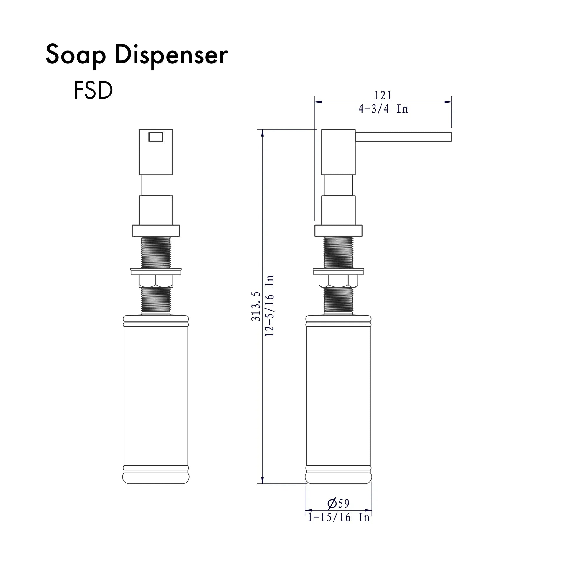 ZLINE Faucet Soap Dispenser in Brushed Nickel, FSD-BN