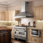 ZLINE 48 in Wall Range Hood Stainless Steel Built-In Bluetooth Speakers CrownSound 667CRN-BT-48