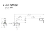 ZLINE Gemini Pot Filler in Champagne Bronze, GEM-FPF-CB