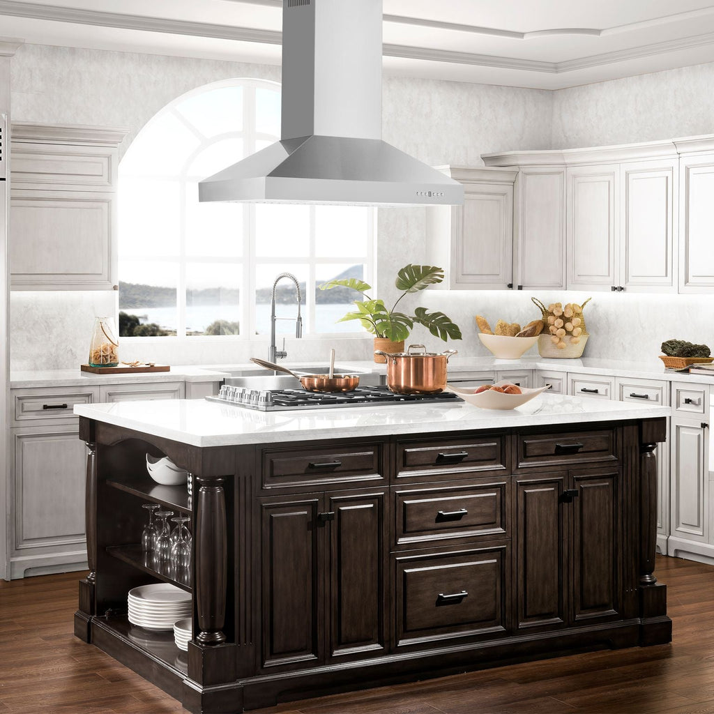 ZLINE 48 Inch Island Mount Range Hood Convertible Stainless Steel 400 CFM (KL3i-48)