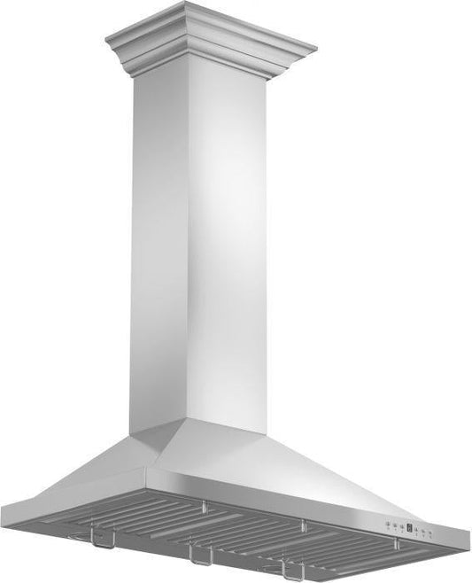 ZLINE 48 in Wall Mount Range Hood Stainless Steel Convertible Vent Crown Molding (KBCRN-48)