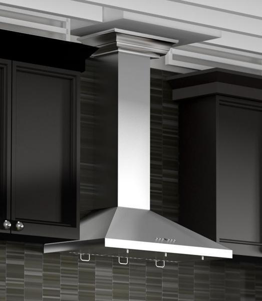 ZLINE 30 Inch Wall Mount Range Hood Convertible Stainless Steel Crown Molding KL2CRN-30