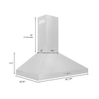 ZLINE 36 Inch Wall Mount Range Hood 400 CFM Convertible Vent Stainless Steel (KL3-36)