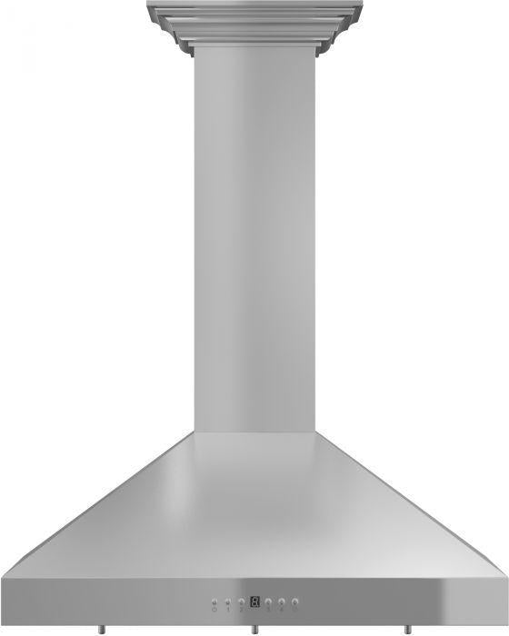 ZLINE 48 in. Wall Mount Range Hood Convertible Stainless Steel Crown Molding 4-Speed 700 CFM (KL3CRN-48)