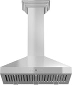 ZLINE 48 in. Wall Mount Range Hood Convertible Stainless Steel Crown Molding 4-Speed 700 CFM (KL3CRN-48)