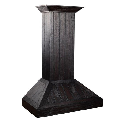 ZLINE 30 Inch Wall Mount Range Hood Wooden Rustic Dark Finish Convertible Ventilation KPDD-30