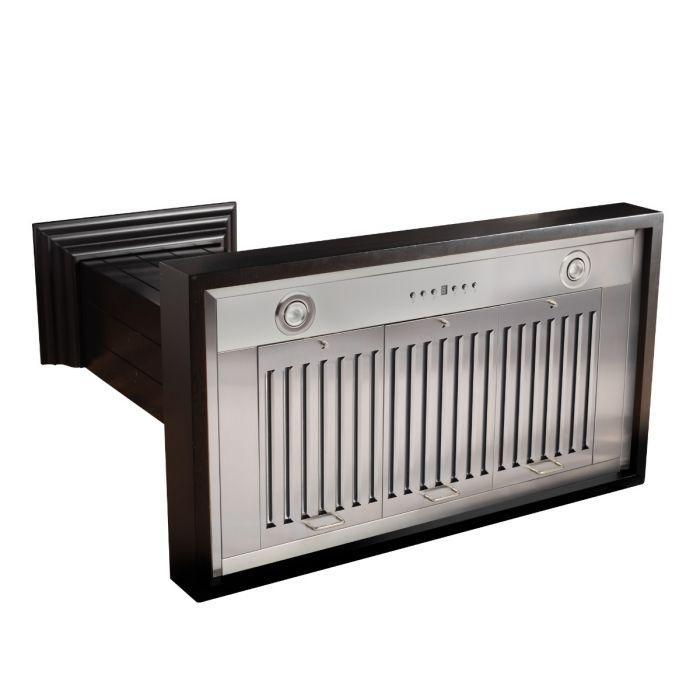 ZLINE 36 in Wall Mount Range Hood Wooden Black Finish Kitchen Ventilation (KPCC-36)