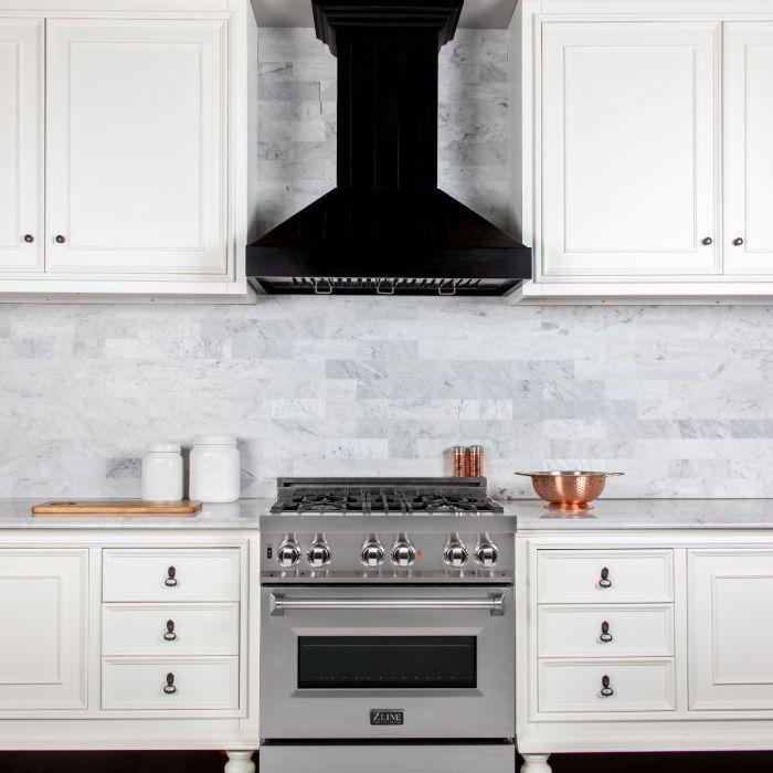 ZLINE 30 Inch Wooden Wall Mount Range Hood Black Finish (KPCC-30)