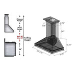 ZLINE 36 Inch Wall Mount Range Hood Rustic Dark Wood Finish (KPDD-36)