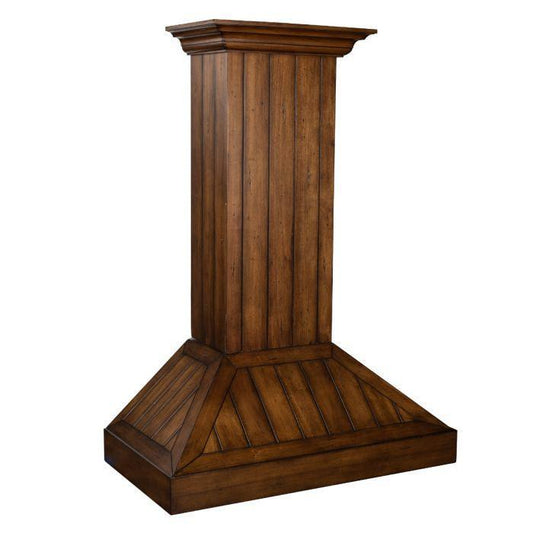 ZLINE 36 in. Wall Mount Range Hood – Rustic Light Wood Finish – Wooden Design – KPLL-36