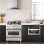 ZLINE 30" Dual Fuel Range with Gas Cooktop and Electric Oven, Stainless Steel with Brass Burners (RA-BR-30)