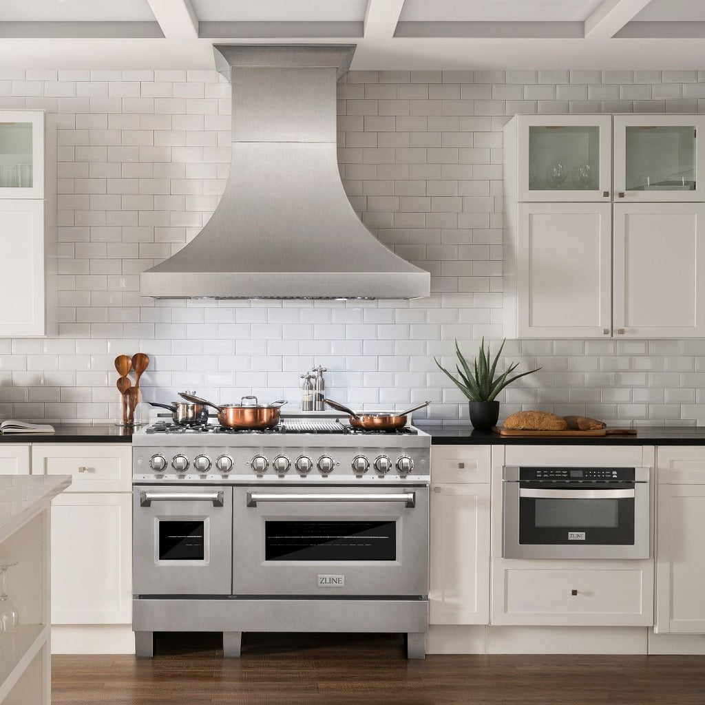 ZLINE Legacy 48-Inch Dual Fuel Range with 7 Gas Burners and Double Electric Ovens, Satin Stainless Steel (RAS-SN-48)