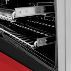 ZLINE 30 in. Dual Fuel Range with Gas Cooktop and Electric Oven in Stainless Steel with Red Matte Door (RA-RM-30)