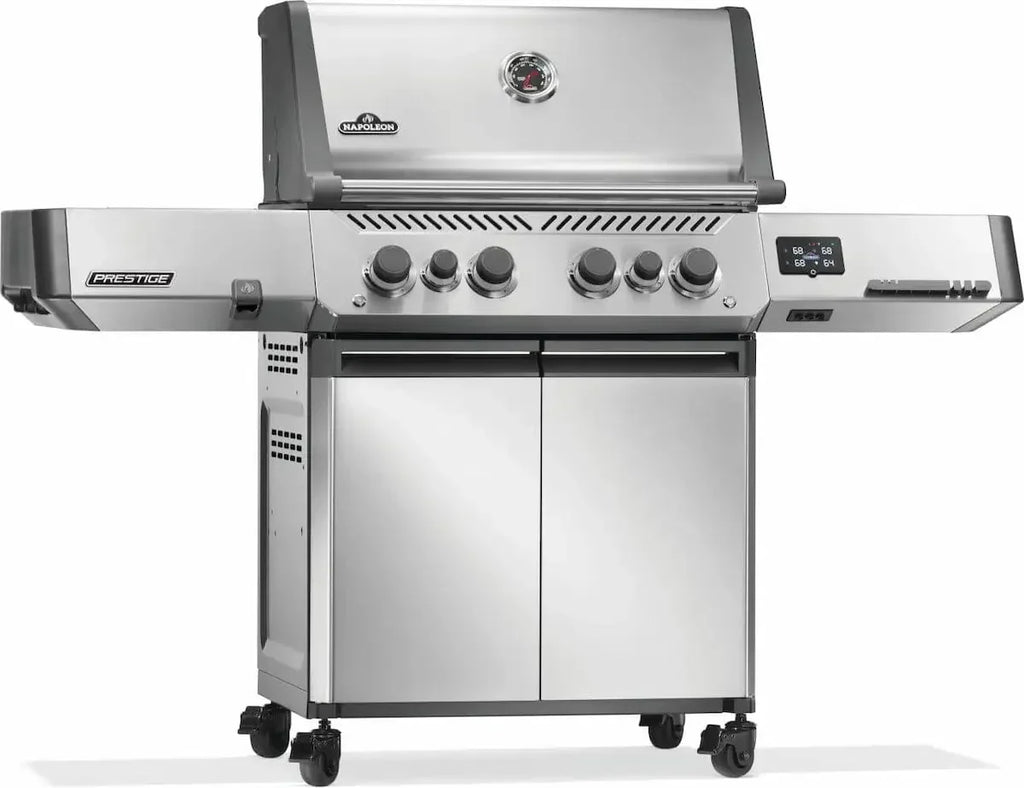 Napoleon Prestige 500 Connected Gas BBQ Grill with Infrared Side & Rear Burner, Stainless Steel