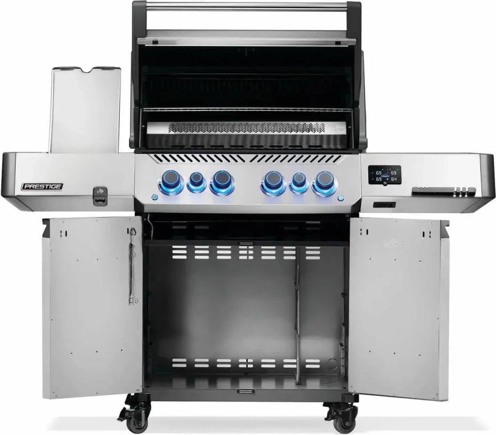 Napoleon Prestige 500 Connected Gas BBQ Grill with Infrared Side & Rear Burner, Stainless Steel