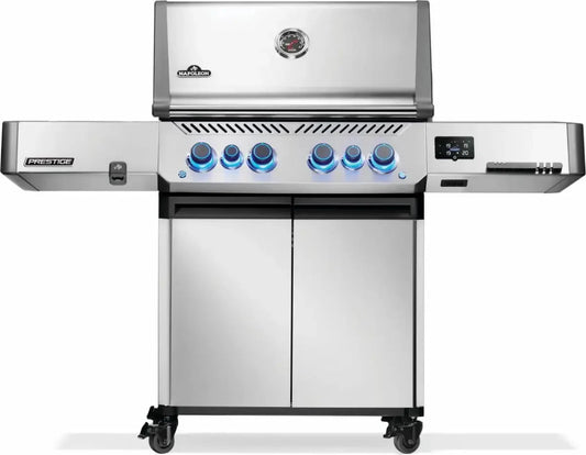 Napoleon Prestige 500 Connected Gas BBQ Grill with Infrared Side & Rear Burner, Stainless Steel