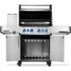 Napoleon Prestige 500 Gas BBQ Grill with Infrared Side and Rear Burner, Stainless Steel
