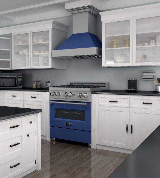 ZLINE 30-Inch Legacy Dual Fuel Range, 4 Burners, 4.0 cu. ft. Electric Convection, Model RAS-BG-30