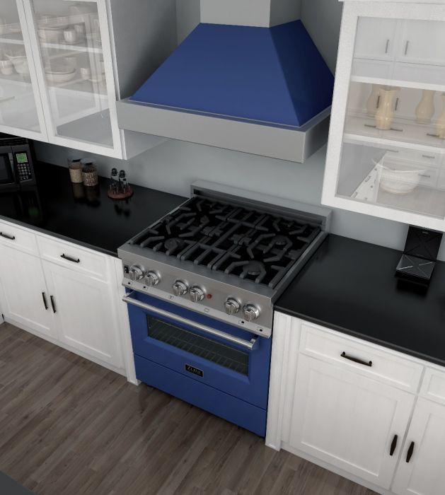ZLINE 30-Inch Legacy Dual Fuel Range, 4 Burners, 4.0 cu. ft. Electric Convection, Model RAS-BG-30