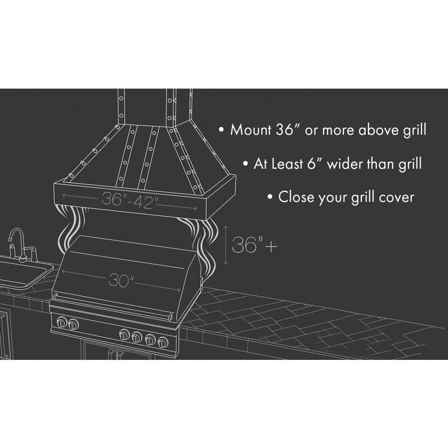ZLINE 54 Inch Wall Mount Range Hood Outdoor Stainless Steel 700 CFM Ducted Ventilation (697-304-54)