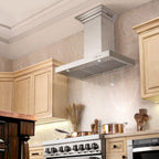 ZLINE 42 in. Wall Mount Range Hood 400 CFM Stainless Steel Bluetooth Speakers CrownSound® (KECRN-BT-42)