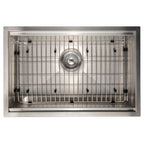 ZLINE 27 in. Garmisch Undermount Single Bowl Stainless Steel Kitchen Sink with Bottom Grid and Accessories, SLS-27