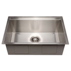 ZLINE 27 in. Garmisch Undermount Single Bowl Stainless Steel Kitchen Sink with Bottom Grid and Accessories, SLS-27