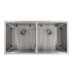 ZLINE 36 in. Anton Undermount Double Bowl Stainless Steel Kitchen Sink with Bottom Grid, SR50D-36