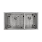 ZLINE 36 in. Chamonix Undermount Double Bowl Stainless Steel Kitchen Sink with Bottom Grid, SR60D-36