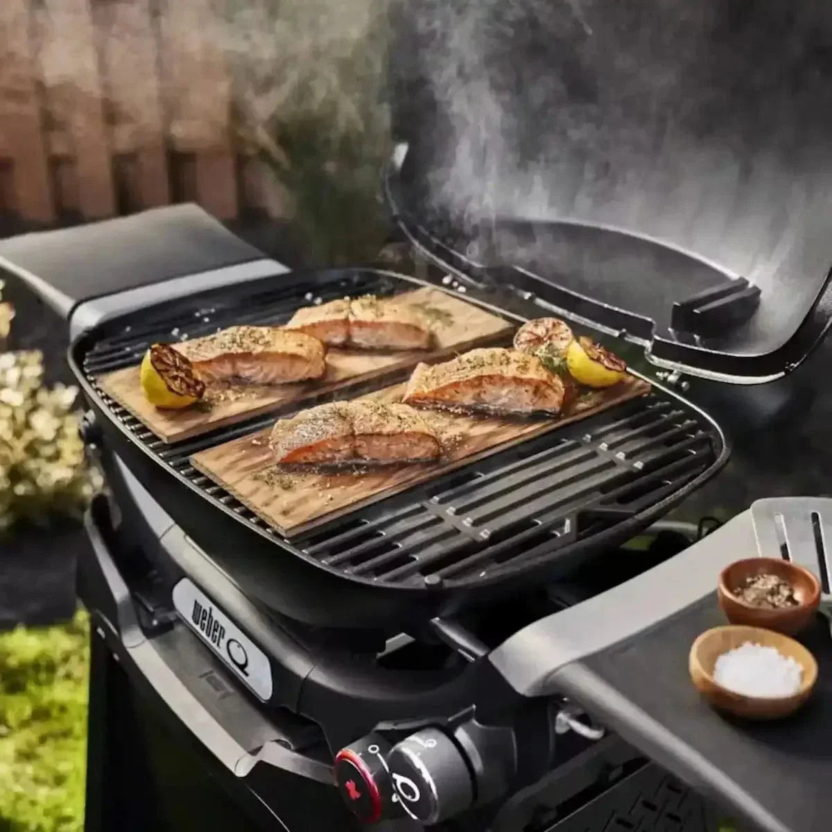 Weber Q 2800N+ Gas BBQ Grill with Stand, Midnight Black