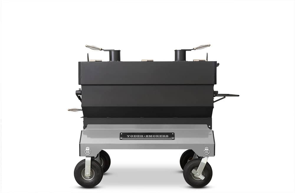 Yoder Smokers 24x48 Flat Top Adjustable Charcoal Grill on Competition Cart