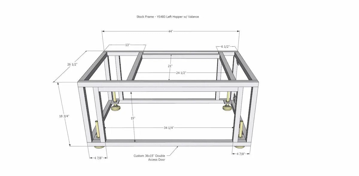 Yoder Smokers Built-In YS480s Pellet Grill Island with Double Access Doors