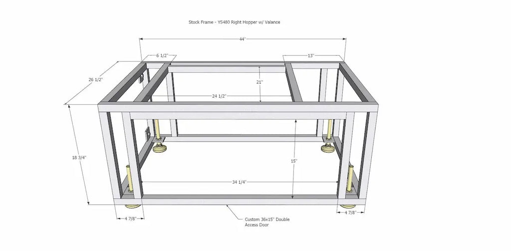 Yoder Smokers Built-In YS480s Pellet Grill Island with Double Access Doors
