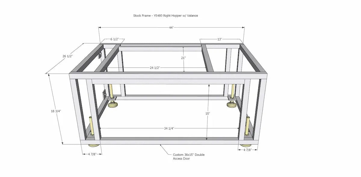 Yoder Smokers Built-In YS480s Pellet Grill Island with Double Access Doors