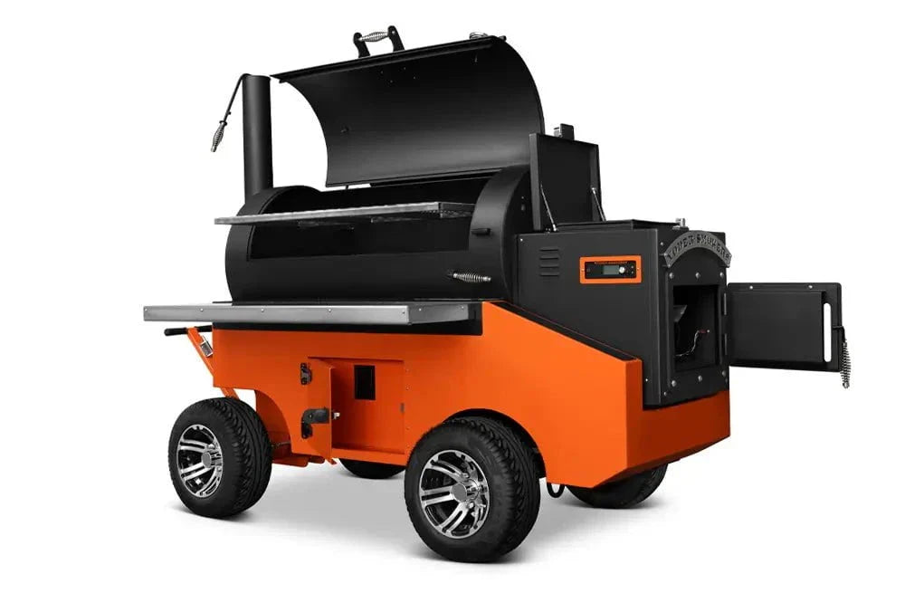 Yoder Smokers Cimarron S Pellet Smoker on a Competition Cart