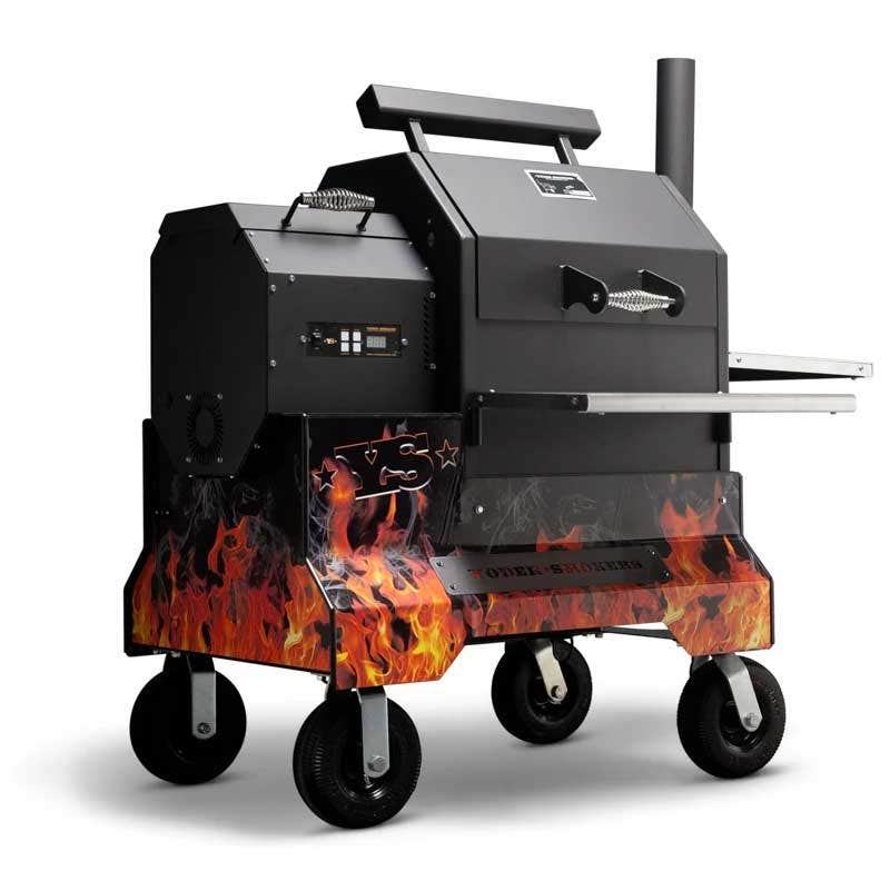 Yoder Smokers YS480 Competition Cart Magnetic Wrap - Orange Flames