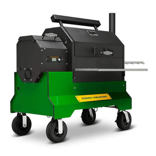 Yoder Smokers YS640s Pellet Grill on Competition Cart Limited Edition Colors