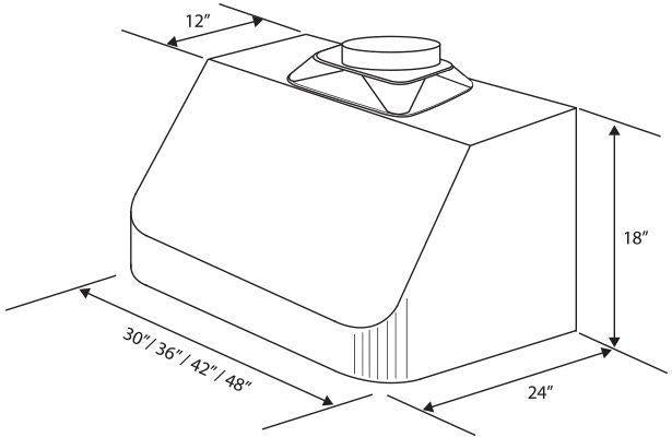 ZLINE 42 in Under Cabinet Range Hood Stainless Steel Heat Lamp 523-42