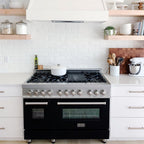 ZLINE 48-Inch Professional Gas Range with Electric Oven, 7 Burners, 6.0 cu. ft., Stainless Steel with Matte Black Accents (Model RA-BLM-48)