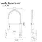 ZLINE Autograph Apollo Pull Down Spring Single Handle Kitchen Faucet in Matte Black and Champagne Bronze, APL-KF-ZMBCB