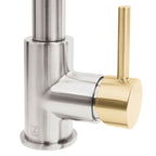 ZLINE Autograph Apollo Pull Down Spring Single Handle Kitchen Faucet in Brushed Nickel and Champagne Bronze, APL-KF-ZBNCB