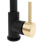 ZLINE Autograph Apollo Pull Down Spring Single Handle Kitchen Faucet in Matte Black and Champagne Bronze, APL-KF-ZMBCB