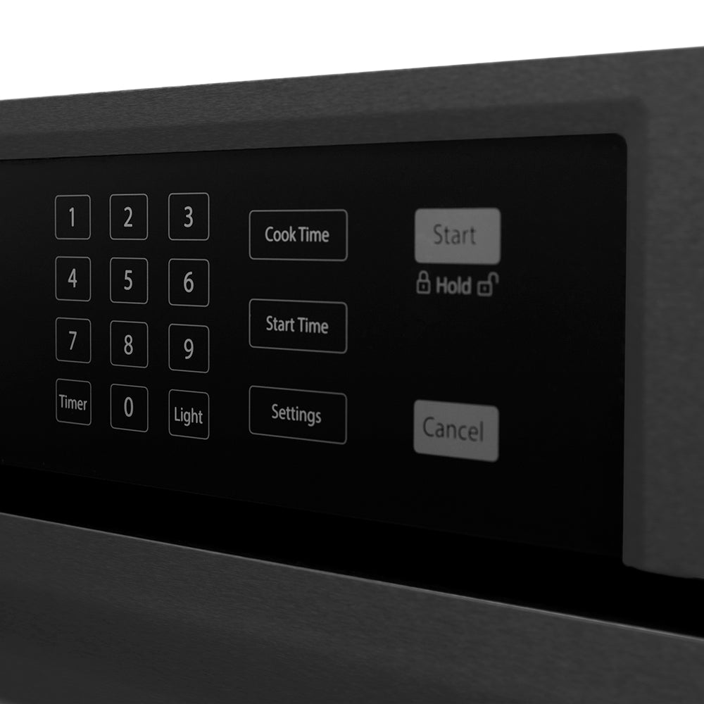 ZLINE Autograph 30" Professional True Convection Single Wall Oven with Air Fry and Self Clean in Black Stainless Steel with Polished Gold Helix Handle, WASBZ-30-KG