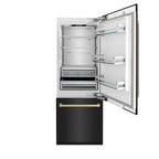 ZLINE 30 in. Built-In Refrigerator with Internal Water & Ice Dispenser, Black Stainless Steel, Bronze Accents (RBIVZ-BS-30-CB)