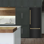 ZLINE 30 in. Built-In Refrigerator with Internal Water & Ice Dispenser, Black Stainless Steel, Bronze Accents (RBIVZ-BS-30-CB)