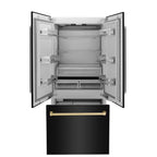 ZLINE 36-Inch Built-In Bottom Freezer Refrigerator 19.6 cu. ft. Dual Cooling, Internal Water & Ice Dispenser, MODEL RBIVZ-BS-36-CB