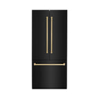 ZLINE 36 in. Built-In Refrigerator 19.6 cu. ft. Black Stainless Steel with Internal Water & Ice Dispenser Gold Accents (RBIVZ-BS-36-G)